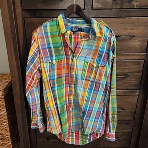 Men's Polo by Ralph Lauren rainbow plaid flannel shirt